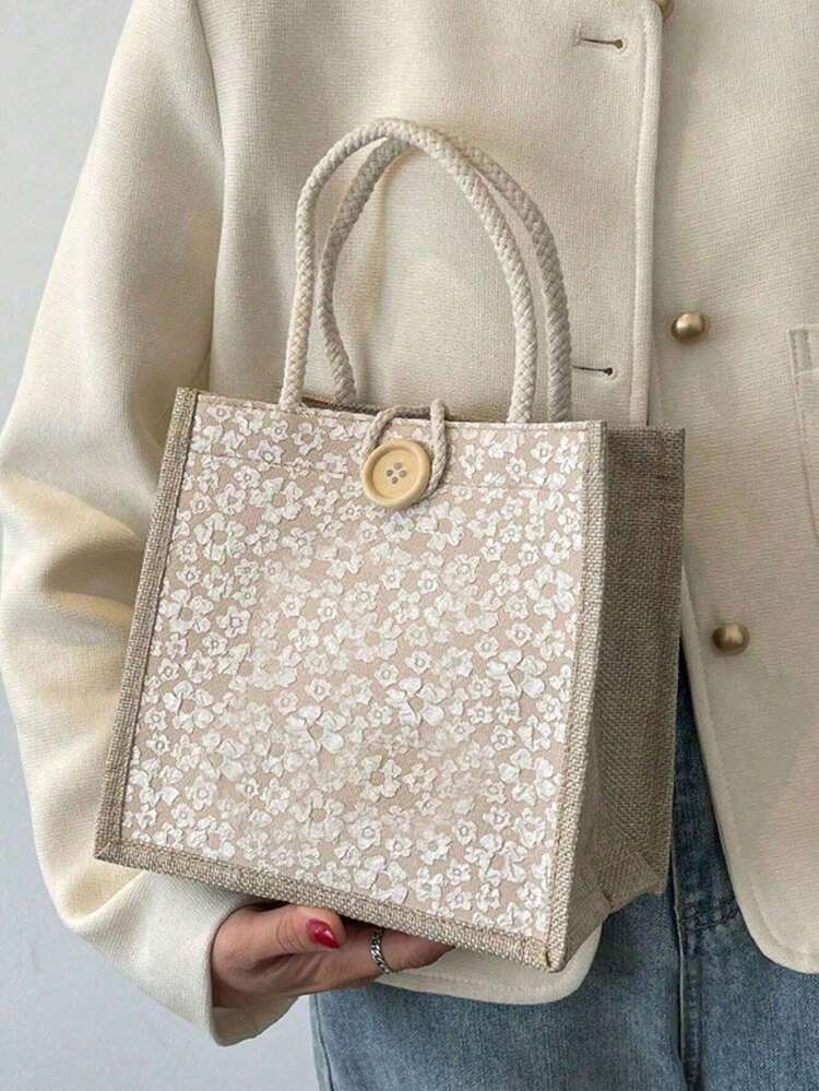 可定制手提袋，个性化教师节礼物，感恩节礼物，轻便大容量休闲时尚，适合婚礼、生日、海滩等场合 - 彩色 - 查看 6