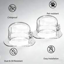 Baby Proof & Pet Proof Knob Covers - Transparent Washer Dryer Dial Protector, Universal Easy Safety Guard For 4cm Flat & 5cm Lever Knobs, Child Lock Dustproof Cover - Multicolor - View 4