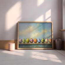 1pc, Canvas Wall Art, Framed Wall Art, Modern Easter Wall Art Set, Colorful Spring Art Print, Easter Danish Pastel Home Decor, Spring Wall Art, Easter Wall Decor, Easter Gifts, Easter Art, Easter Ornaments, Easter Egg Art, Spring Wall Decorations, Easter Prints, Spring Home Decor, Easter Posters, Room Decor, Dorm Decor, Bedroom Decor, Living Room Decor, Bathroom Decor, Kitchen Decor, Dining Room Decor, Vintage Easter Posters - Easter - View 3