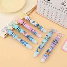 Crystal Stitch Retractable Multi-Color Ballpoint Pen, Cute Cartoon Design For Students, Colorful For Marking And Journaling - Stitch - View 3