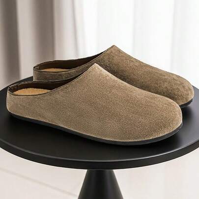 夏季新款男士无后跟套脚乐福鞋，休闲透气软底穆勒拖鞋，时尚舒适户外凉鞋，大码尺码