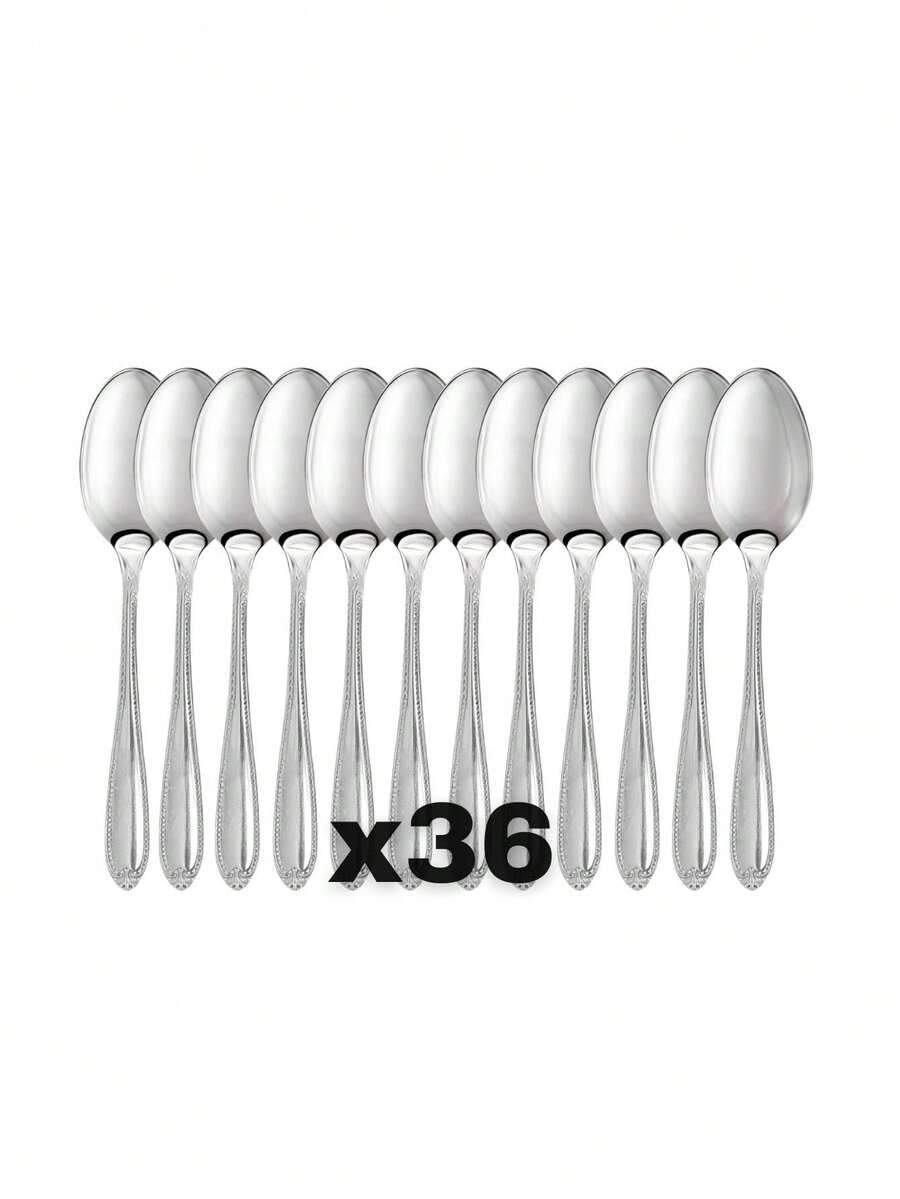 Cucharas Cafeteras Acero Inoxidable Juego 36 Piezas Plateado Para Restaurante Utensilio De Cocina Comedor Chef - Gris Oscuro - Ver 1