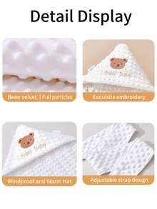 1pc Baby Embroidered Beaded Swaddle Blanket, 3D Beaded Plush Soother, Washable, Exquisite Embroidered Pattern, Newborn Swaddle Wrap - Beaded Plush For Baby Shower & Welcoming Party Gift! - Baby Tufted Embroidered Swaddle Blanket - View 10
