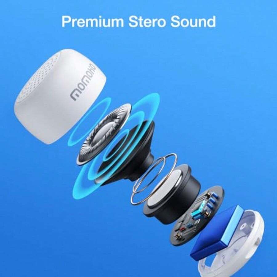 Momoho Mini Altavoz Bluetooth Tamaño pequeño Pero de Gran Calidad de Sonido botón de Selfie de Fotos y contestar Llamadas telefónicas BTS0011 Blanco - Blanco - Ver 1