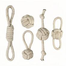 Linen Dog Toys Set, Suitable For Medium & Small Dogs, Includes Rope Toys, Chew Toys With Knots & Balls, Tug Of War, Training, Gum Massage - Multicolor - View 28