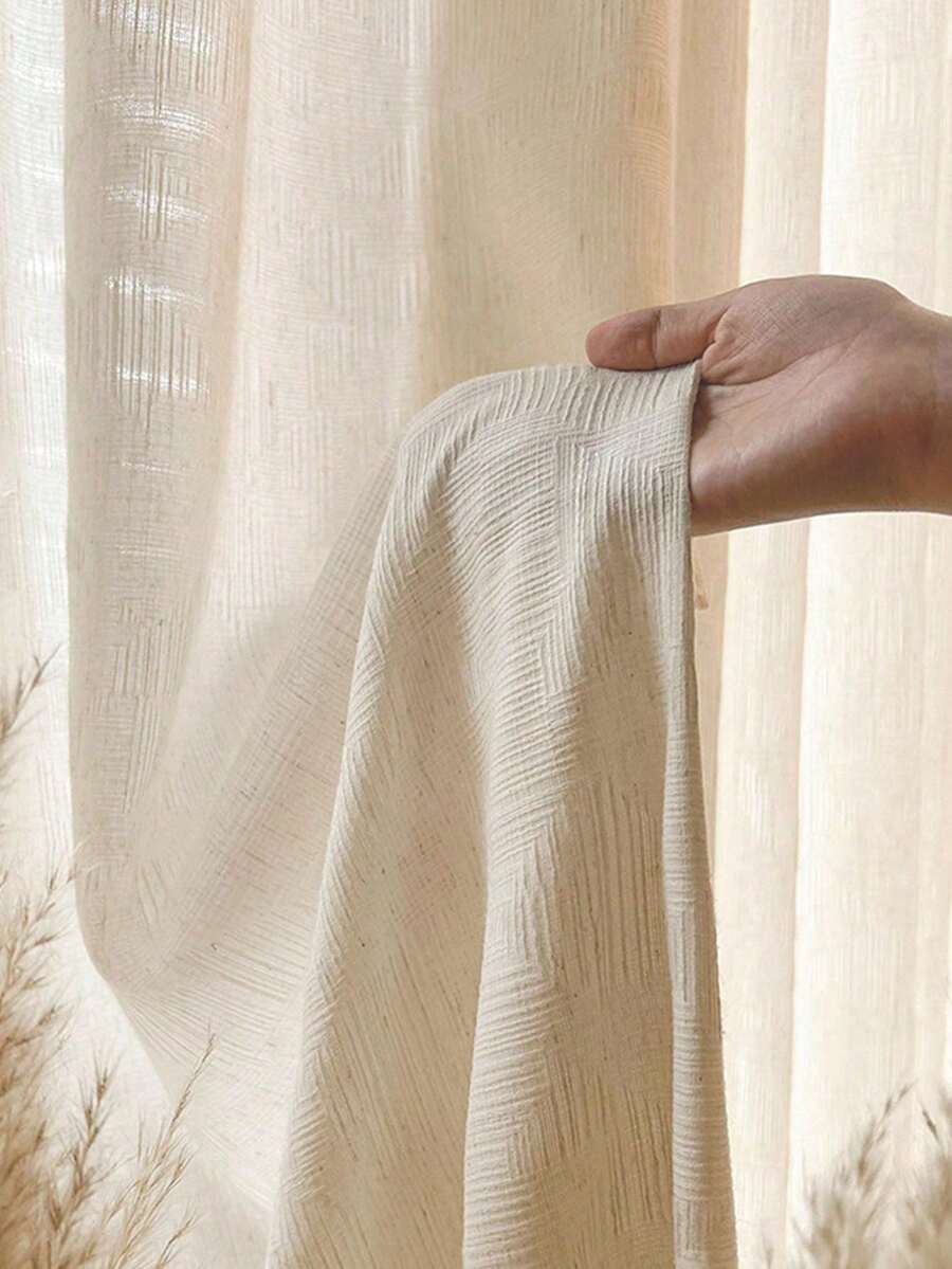 1 buah Kain Tirai Tipis Geometris Gaya Vintage, Ringan dan Mewah untuk Ruang Tamu & Kamar Tidur - Linen - View 1