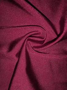 夏季纯色性感优雅波西米亚风吊带甜美比基尼泳装沙滩度假两件套 - 蔓越莓色 - 查看 6