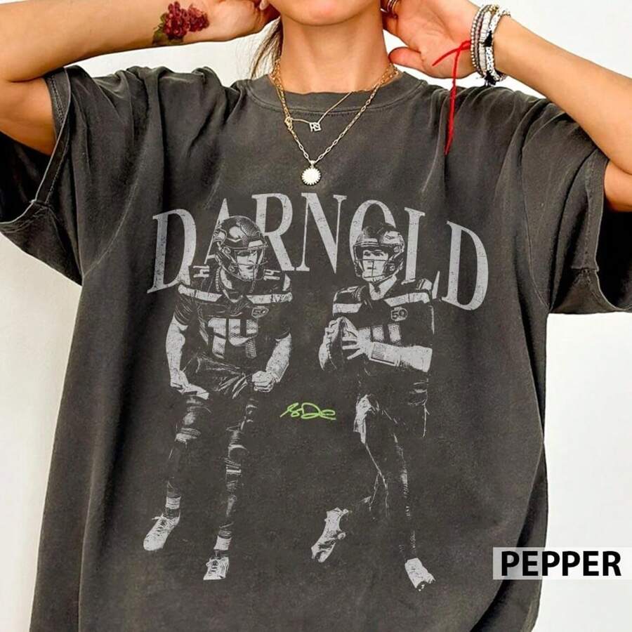 Sam Darnold Football Vintage  Shirt - 黑色 - 查看 1