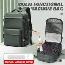 Mochila de Compresión al Vacío - Nylon, Almacenamiento de Múltiples Bolsillos, Senderismo, Camping y Viajes de Negocios, Diseño Ahorrador de Espacio, Cierre de Cremallera Duradero, Mochila de Viaje - Verde militar - Ver 12