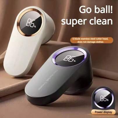 Rechargeable Lint Remover - Portable Fuzz Shaver | USB Rechargeable Fabric Shaver And Clothes Trimmer With Digital Display, Long Battery Life, Suitable For Home And Travel - Perfect Christmas Gift