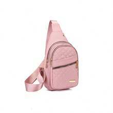 新款尼龙女士胸包，时尚菱形单肩斜挎包，大容量骑行胸包，手机袋 - 彩色 - 查看 10