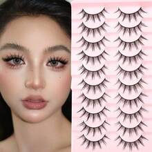 10 Paar Künstliche Wimpern, Anime-Stil Wimpern, Natürliche Künstliche 3D Wimpern, Geeignet für Anfänger, Künstliche Wimpernstreifen geeignet für Cosplay Rollenspiele - Spitze Manga-Wimpern - Übersicht 3