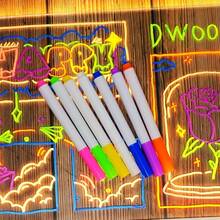 1 Set Small/Large USB Acrylic LED Light, LED Message Board, USB LED Acrylic Illuminated Board - 7 Color LED Message Board - Acrylic Glow Drawing Board With Stand, Professional Art Use, LED Display Board, Suitable For Various Holiday Light Shows, Holiday Messages, Daily Erasable Message Mood Lighting