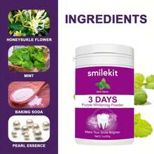 独家设计紫色美白牙粉，深层清洁，清新口气，60克美白牙粉，3天美白，旅行装紫色美白牙粉 - 薄荷色 - 查看 9