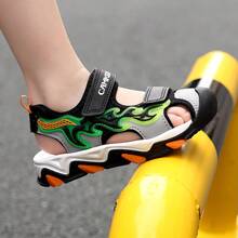 1 par de sandalias deportivas de punta cerrada para niños, modelo nuevo 2026 de sandalias de senderismo atléticas para niños - Negro - Ver 4