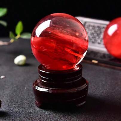1 Quả cầu pha lê đỏ tuyệt đẹp - Sắc đỏ và cam rực rỡ, vật trang trí độc đáo cho nhà và văn phòng, món quà tuyệt vời cho Ngày Valentine, Ngày của Mẹ, các bữa tiệc và nhiều dịp khác. Một vật trang trí nhà cửa đáng yêu | Quả cầu pha lê năng lượng, Quả cầu thủy tinh nung chảy thạch anh đỏ