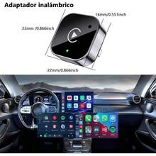 Kammoy Mini Adaptador inalámbrico CarPlay y Android Auto 2026, Adaptador inalámbrico CarPlay 2 en 1 CarPlay Plug & Play con Puerto USB/USB-C, Conexión WiFi o Bluetooth (Negro) - A - Ver 8