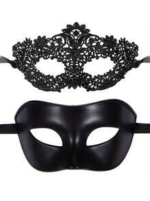 1个/2个威尼斯主题派对面具，情侣面具，性感蕾丝面具，酷炫面具，适合化装舞会、节日派对、角色扮演爱好者 - 彩色 - 查看 9