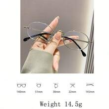 1副女士时尚眼镜，简约风格，休闲百搭 - 銀色 - 查看 4