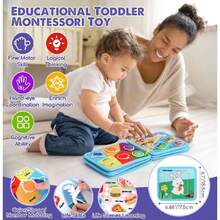 Lehoo Castle 12 en 1 Busy Board Juguetes Niños 2 3 4 años, Juguetes Montessori Libro Busy Book, Tablero Sensorial de Actividades Juego de Educación Temprana, Regalos Niños Niña (Tema Dinosaurio Azul),40963347 - Multicolor - Ver 5