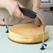 Cake Leveler| Stainless Steel With Scale Adjustable Handle - Christmas Party Baking Tool For Cake Decorating & Cheese Cutting - màu đen - Xem 2