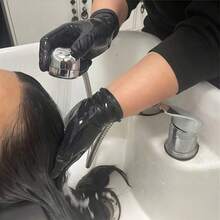 100 chiếc găng tay dùng một lần màu đen bằng PVC dành cho nhà bếp và phục vụ thực phẩm, găng tay salon và gia đình; 100 chiếc găng tay nitrile đàn hồi cao dùng một lần màu đen. - 100 miếng màu đen - Xem 3