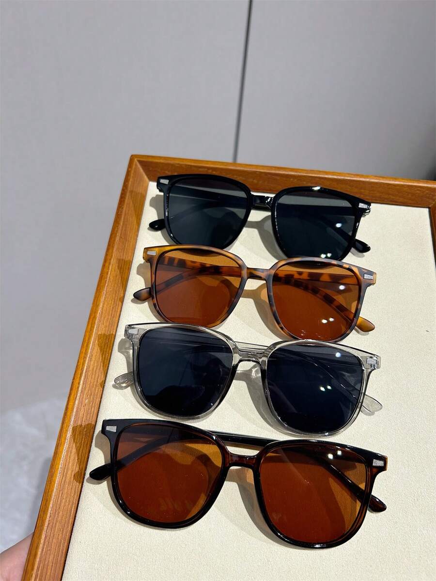 4 pares gafas unisex de estilo urbano elegante, ideales para viajar, andar en bicicleta, pescar, un estilo urbano versátil y dinámico. - Multicolor - Ver 1