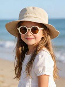 一套婴儿防晒帽和时尚眼镜，透气速干沙滩及日常遮阳帽 - 漁夫帽+眼鏡 - 查看 5