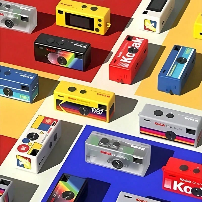 Kodak Charmera Blind Box Camera, Random Color, 1987 Keychain Mini Digital Camera, Blind Box Gift, Small And Portable, Retro Visual Effects, 80s Color Aesthetics. - Multicolor - View 1