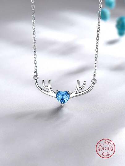 BLOVEMEE 1条优雅甜美的925银托帕石项链，适合女性日常通勤、派对、度假、婚礼、情人节、母亲节、伴娘礼物等场合，闪亮珠宝，送给她的礼物。