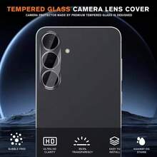 2pcs 9H Tempered Glass Camera Lens Protector Film, Compatible With Samsung Galaxy S26 Ultra/S26 Plus/S25 Ultra/S25 Plus/S25 Edge/S25 FE/S24 Ultra/S24 Plus/S24 FE/S23+/S23 FE/S22+/S21+/A07/A17/A27/A37/A57/A05S/A06/A15/A16/A24/A25/A35/A36/A54/A55/A56 Rear Camera Protective Case, Friendly Design Applicable To Daily Shield, Office, Home Daily Shield Office Home Phone Camera Cover Waterproof Shockproof Anti-Fall Scratch Resistant - Clear - View 5