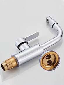 Grifo de baño moderno de una sola manija para agua caliente y fría, giratorio 360 grados, de acero inoxidable, con control separado de agua caliente y fría, filtro integrado y conexión G1/2 pulgadas, fácil instalación, flujo de agua eficiente, acabado de diseño moderno, adecuado para fregaderos de hogar, hotel, apartamento y RV, lavabos de cocina y lavabos de baño, grifo de lavabo de baño, accesorio esencial para el hogar moderno, regalo de vacaciones y renovación del hogar, opción ideal - Multicolor - Ver 10