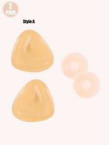 1双女士夏季三角V型隐形衬垫文胸，粘性塑形文胸，防止胸部外翻，提升小胸，隐形无痕文胸衬垫，适合海滩、度假、婚纱、正装、比基尼和泳装穿着。 - 彩色 - 查看 20