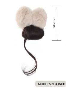 4英寸蓬松蝴蝶结发饰假发，发夹，女士蓬松发型，低发髻，盘发，龙须发髻假发爪夹，时尚发爪夹，优雅发夹 - 彩色 - 查看 2