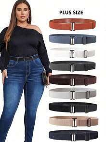 Elastic Waist Belt, Unisex, Suitable For Jeans, Down Jackets, Dresses. Adjustable, Elongated And Widened Elastic Waistband, Slim Waist Cincher. - Multicolor - View 1