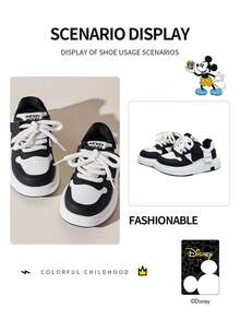 Disney 1 Pair  Collaboration Children's Sneakers, Suitable For Daily Wear, Festivals, Sports, Outdoor Activities, Comfortable, Non-Slip, Breathable (Boys' Sneakers, Boys' Skate Shoes, Children's Sneakers, Girls' Sneakers, Girls' Skate Shoes) - Black - View 7