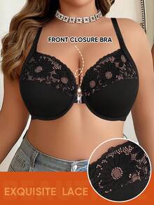 Plus Size Women Bra, Daily Wear Supportive, Cleavage Enhancing, Breathable, Comfortable, Soft - Black - View 4