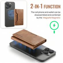 LC.IMEEKE 1pc Pu Leather Magnetic Wallet Card Holder Stand MagSafe Accessories Compatible With Phone17 16 15 14 13 12 Pro/Pro Max/Plus/Mini For Men Wallet Mini Wallet Purse Wallet Small Wallet Card Wallet Gifts For Men - Brown - View 7