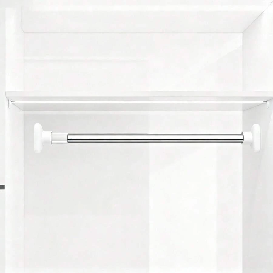 No-Drill Telescopic Clothes Rack, Stainless Steel Clothes Drying Rack, Bathroom/Toilet Rack, Shower Curtain Rod, Curtain Rod, Wardrobe Clothes Rack [Standard 22mm Diameter] 110-200cm - 1PC - View 1