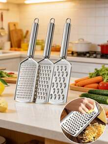 1 Set Vegetable & Fruit Slicer, Carrot Slicer, Potato Slicer, Vegetable Slicer, Multi-Function Kitchen Vegetable Slicer (Suitable For Lemon), Multi-Function Stainless Steel Lemon Slicer And Cheese Slicer, Stainless Steel Multi-Function Slicer, Scraper, Lemon Slicer, Cheese Grater, Cheese Slicer, Multi-Function Stainless Steel Garlic Slicer, Ginger Mincer, Cheese Slicer, Manual Ginger Slicer, Creative Household Cheese Slicer - Silver - View 10