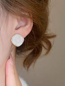 1 Set de Aretes de Gota Redonda Versátil Estilo Coreano, Regalo del Día de San Valentín - Multicolor - Ver 2