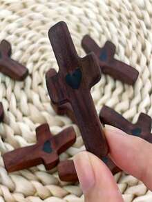 5 Stück Holz Kreuz Daumenringe, andächtige Accessoires für den täglichen Gebrauch, Geschenke, Bestseller, beliebter Artikel - Einheitsgröße - Übersicht 7