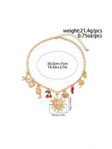 1件海洋度假风向日葵、樱桃、扇贝吊坠项链，优雅奢华，适合度假/旅行、日常休闲、派对、情侣约会等场合，百搭饰品，是馈赠佳品。 - 項鍊 - 查看 4