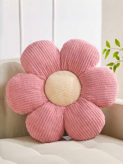 Cojín decorativo con diseño floral, cojín suave y lindo con forma de margarita hecho de piel de conejo sintética, adecuado para la decoración de primavera del dormitorio, acento del sofá, ropa de cama y otros accesorios del hogar