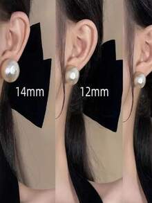 6Pair Elegant & Glossy 6-Pair Imitation Pearl Earrings Set | 6/8/10/12/14/16mm Sizes | Hypoallergenic Stud & Drop Earrings For Women | Perfect For Office, Date, Wedding, Party, Gift Giving | Classic Versatile Pearl Jewelry Collection - 象牙色 - 查看 9