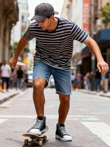 Giày thể thao nam thường ngày, giày thể thao chống trượt dành cho học sinh, phù hợp mọi mùa, kiểu dáng đa năng, giày vải thường ngày cho ngày Valentine, lý tưởng để phối cùng quần jeans và đồ thể thao. - màu đen - Xem 6