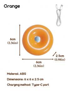 1pc-New Charging Mini Bag Light, USB Charging & Touch Dimming Design, LED Magnetic Atmosphere Lamp, Donut Bedside Night Lighting, Gift - Multicolor - View 14