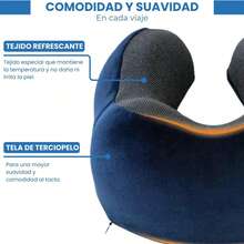 VOGRAC Viscoelastic Pillow With A 100% Viscoelastic Core, Aloe Vera Fabric, Anti-Mite, Anti-Bacterial, Thermoregulating, And Ergonomic. Relieves Cervical Pressure. - Blue - View 4