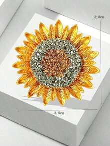 One Full Crystal Sunflower Brooch Valentines,Mom,Mother,Mother's Day,Gift FAKE 9UA9 - 金子 - 查看 2