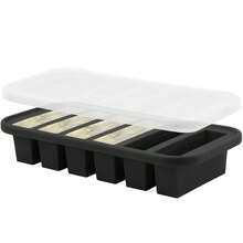 Silicone Freezer Mold With Lid, Food Storage Container Box, Extra Large Silicone Ice Cube Tray, Food Preservation Box - Black - View 6